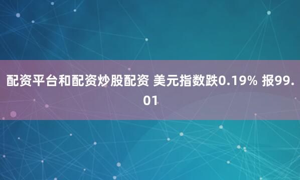配资平台和配资炒股配资 美元指数跌0.19% 报99.01